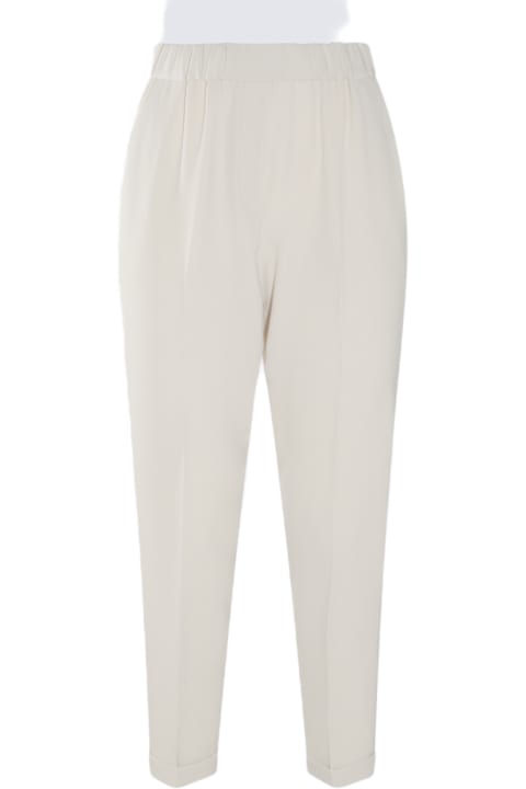 Antonelli Pants & Shorts for Women Antonelli White Cotton Pants