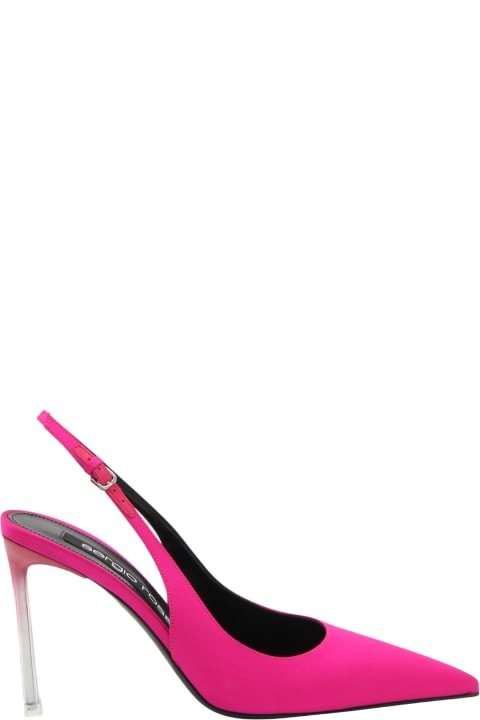 Sergio Rossi High-Heeled Shoes for Women Sergio Rossi Magenta Leather Godiva Slingback Pumps