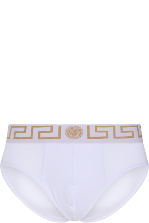 Underwear for Men Versace White Cotton Briefs Set