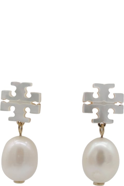 Tory Burch أقراط لـ السيدات Tory Burch White Earrings