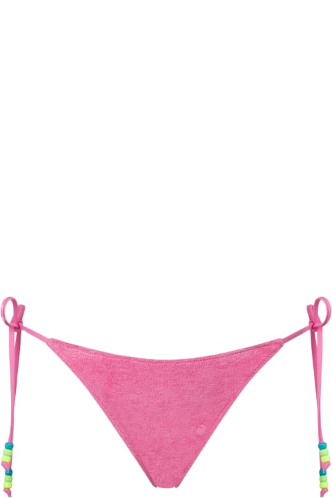 Fashion for Women MC2 Saint Barth Woman Pink Terry Swim Briefs With Side Laces