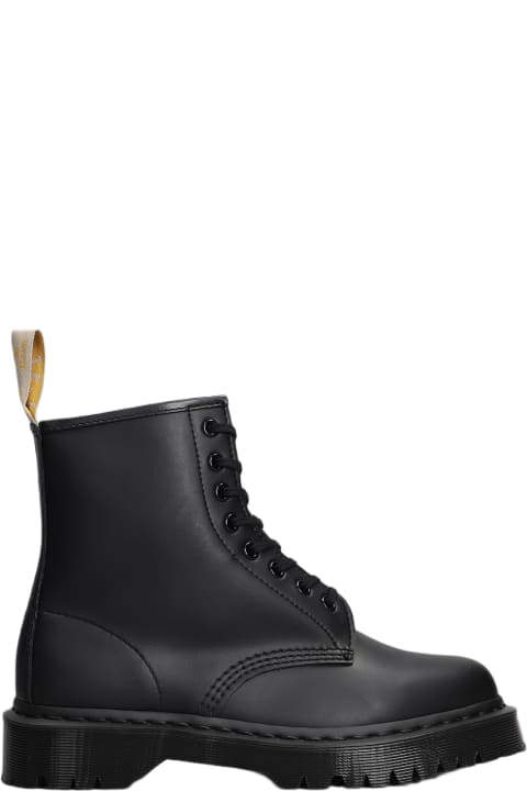 Dr. Martens Men Dr. Martens 1460 Mono Combat Boots In Black Leather