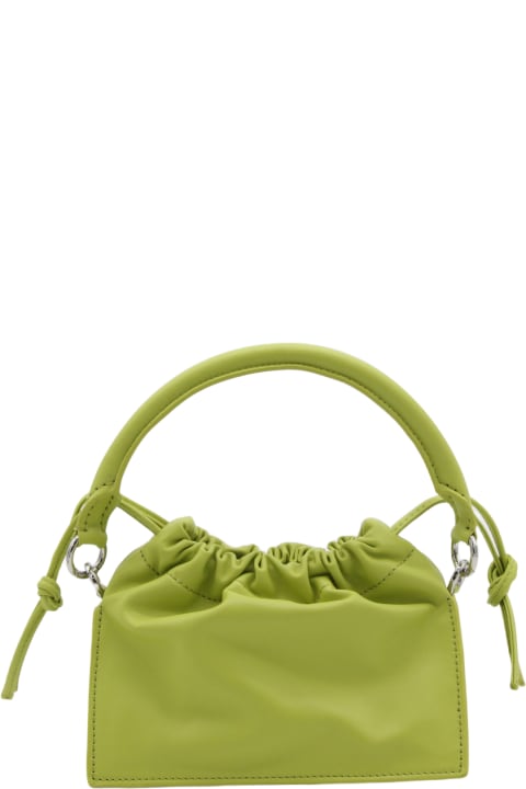 YUZEFI for Women YUZEFI Green Leather Bom Shoulder Bag
