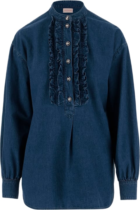 Fashion for Women Valentino Ruffle Denim Shirts