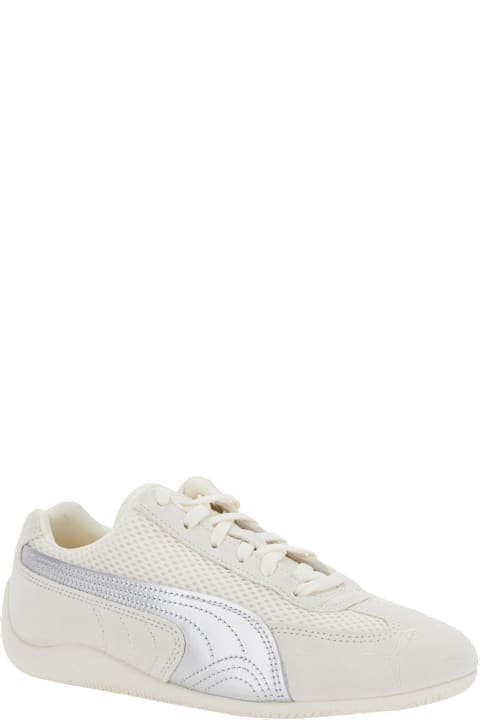 Puma for Kids Puma 'speedcat' Beige Low Top Sneakers With Logo Patch On The Tongue And Formstrip Logo Detail On The Sidei N Leather And Mesh Unisex