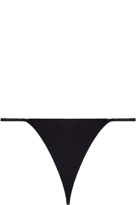 Fashion for Women Diesel Ufst-d-string Black thong with metal Oval D logo - Ufst D-String