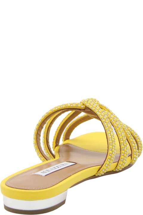 Aquazzura Shoes for Women Aquazzura Yellow Leather Sandals