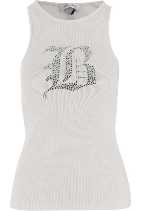 Blumarine Topwear for Women Blumarine Stretch Cotton Tank Top With Logo