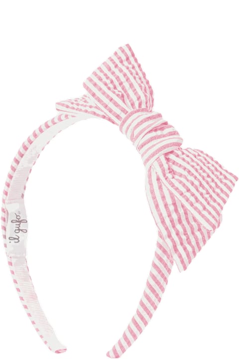 Il Gufo for Kids Il Gufo Seersucker Headband With Bow