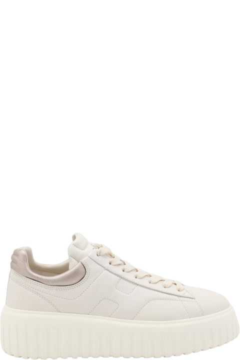 Homeware Hogan White And Cream Leather Sneakers