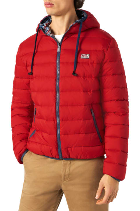 Homeware MC2 Saint Barth Man Double Face Red Down Jacket Courchevel