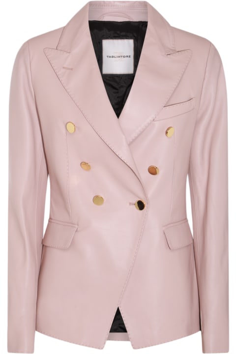 Tagliatore Coats & Jackets for Women Tagliatore Pink Leather Blazer