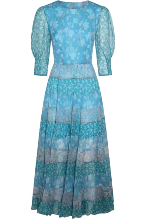RIXO Dresses for Women RIXO Havana Floral Blue Mix Viscose Agyness Dress