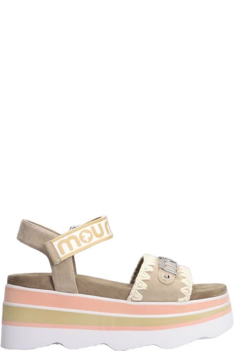 Mou Shoes for Women Mou Eva Wedge Wedges In Taupe Suede