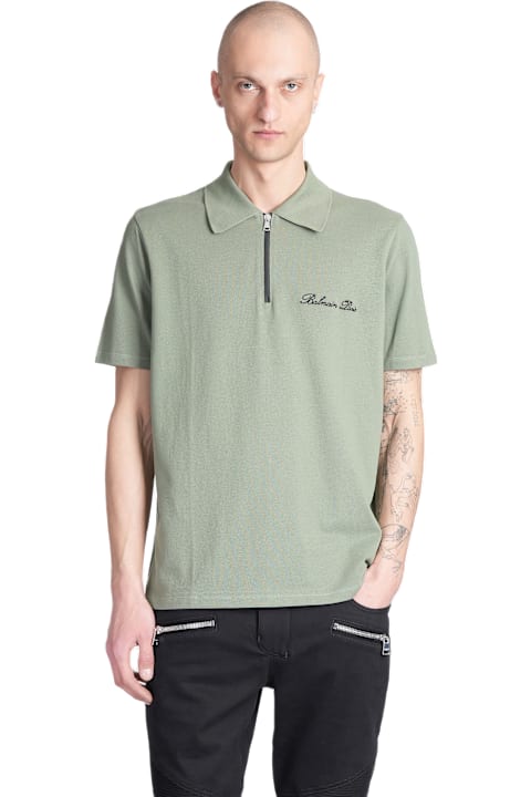 Balmain Topwear for Men Balmain Polo In Green Cotton