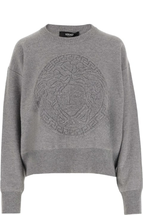 Versace Sweaters for Women Versace Wool And Cashmere Pullover With Medusa