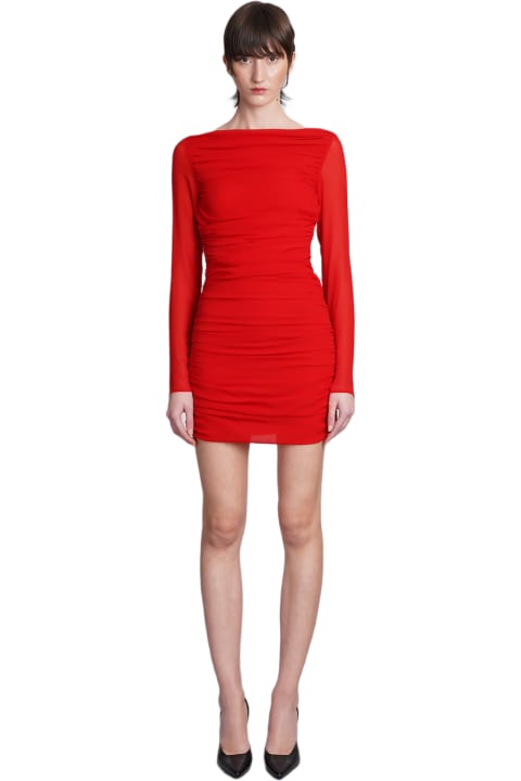 The Andamane Clothing for Women The Andamane Petra Mini Dress In Red Silk