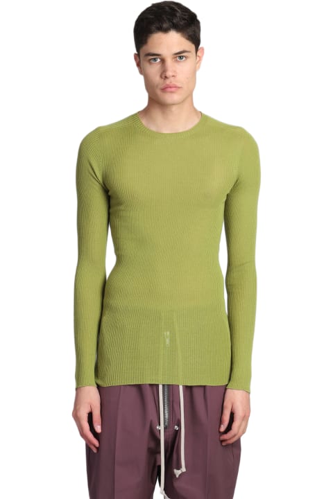 Rick Owens for Men Rick Owens Ribbed Round Knitwear In Green Wool