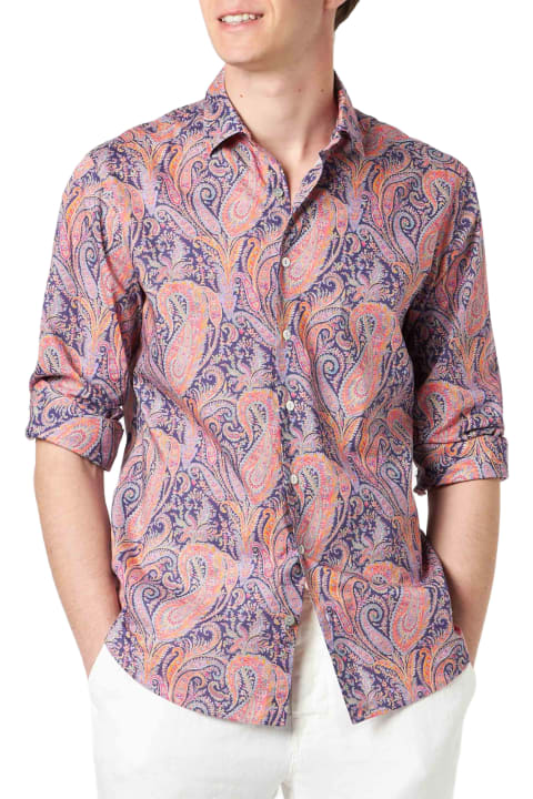 أدوات منزلية MC2 Saint Barth Man Muslin Cotton Sikelia Shirt With Paisley Print | Made With Liberty Fabric