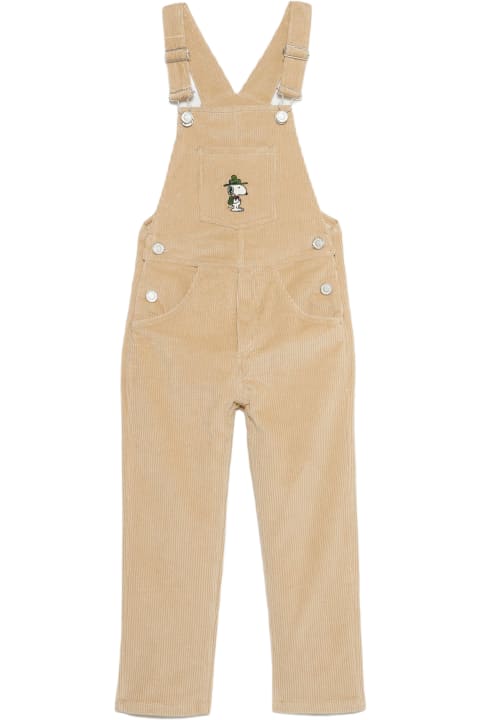 MC2 Saint Barth جمب سوت لـ أولاد MC2 Saint Barth Boy Corduroy Salopette With Snoopy Patch | Snoopy Peanuts Special Edition
