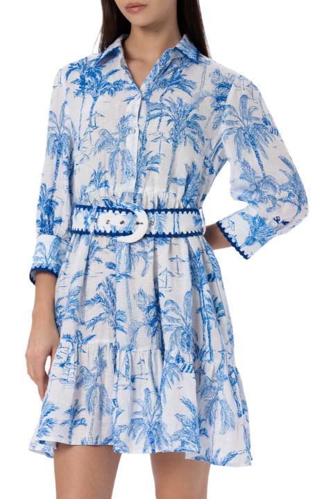 Homeware MC2 Saint Barth Woman Toile De Jouy Linen Dress Daisi
