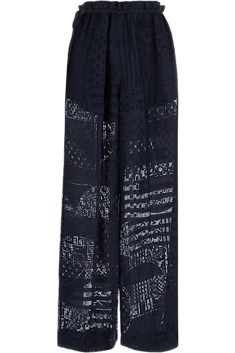 Fendi Clothing for Women Fendi Navy Blue Viscose Blend Pant