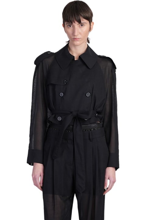 Helmut Lang Coats & Jackets for Women Helmut Lang Trench In Black Wool