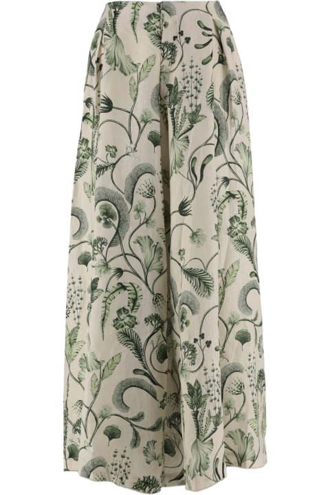 Agua by Agua Bendita Clothing for Women Agua by Agua Bendita Linen Skirt With Floral Pattern
