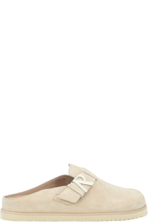 REPRESENT Other Shoes for Men REPRESENT Initial Mule Beige suede mules with metal logo buckle - Initial Mule
