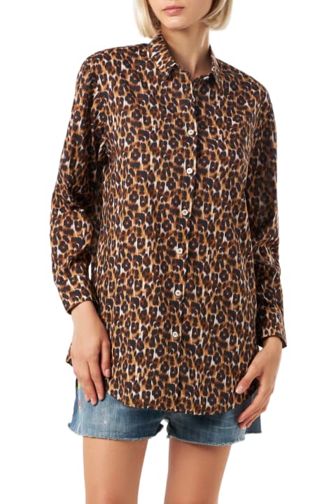 Homeware MC2 Saint Barth Leopard Print Cotton Shirt With Embroidery