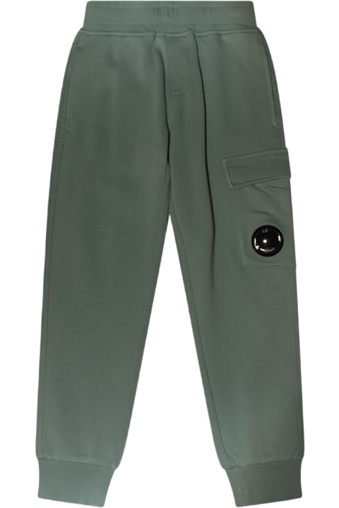 Bottoms for Boys C.P. Company Undersixteen Green Cotton Pants