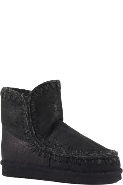 Mou Shoes for Women Mou Eskimo 18 Metallic Black Sheepskin Boots - Eskimo 18