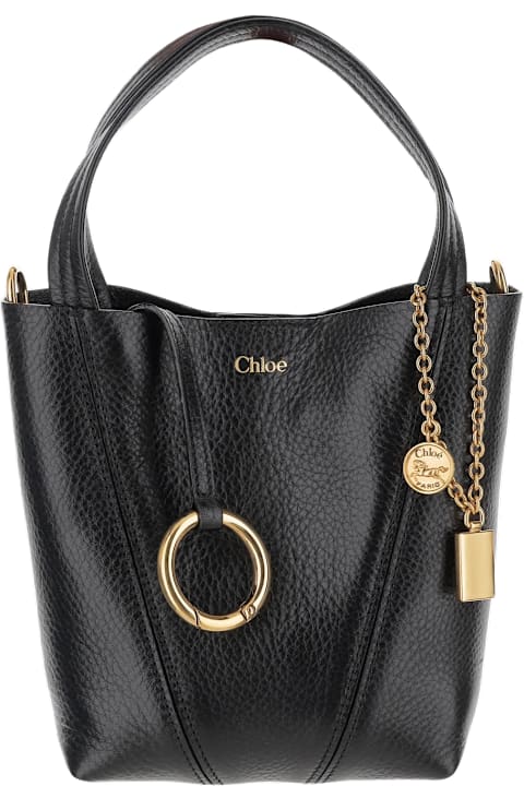Chloé Bags for Women Chloé Chloé Spin Garnet Leather Small Tote Bag