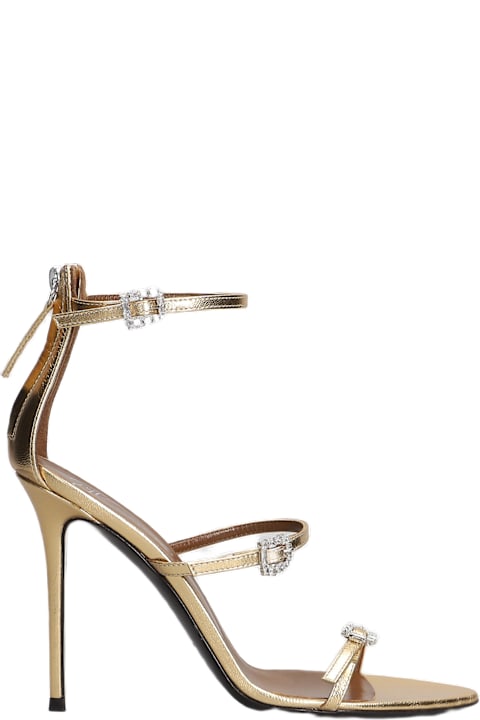 Homeware Giuseppe Zanotti Sandals In Gold Patent Leather