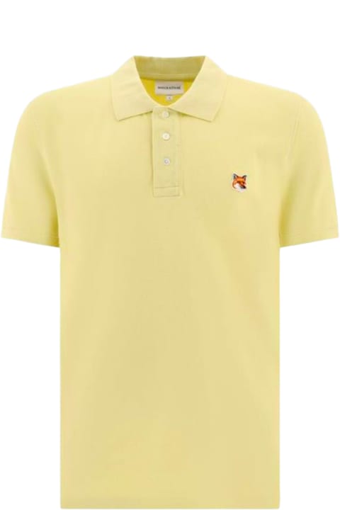 Maison Kitsuné Topwear for Men Maison Kitsuné Yellow Cotton Polo Shirt
