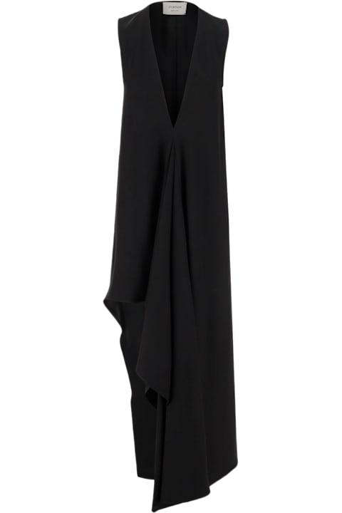 【送料&関税込】SportMax Long Asymmetrical Viscose Twill Dre Sportmax Long Asymmetrical Viscose Twill Dress | ShopSimon