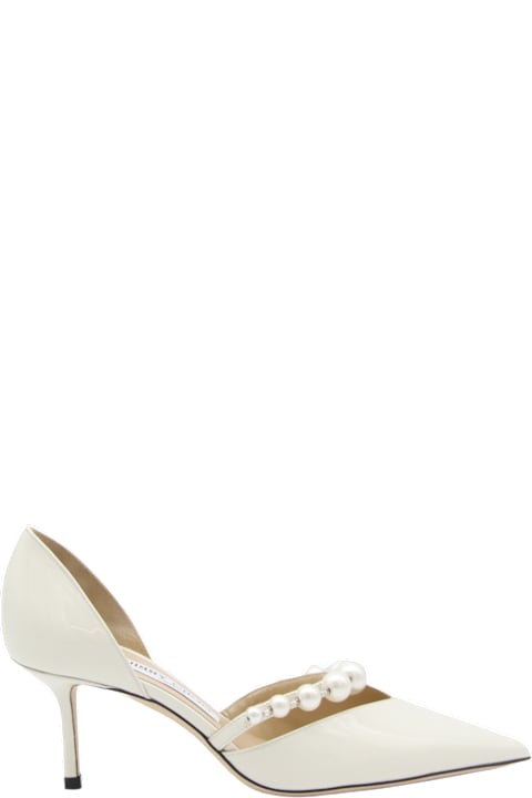 أدوات منزلية Jimmy Choo White Latte Leather Aurelie Pumps