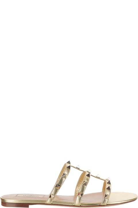 Valentino Garavani Sandals for Women Valentino Garavani Leather Rockstud Slide Sandals