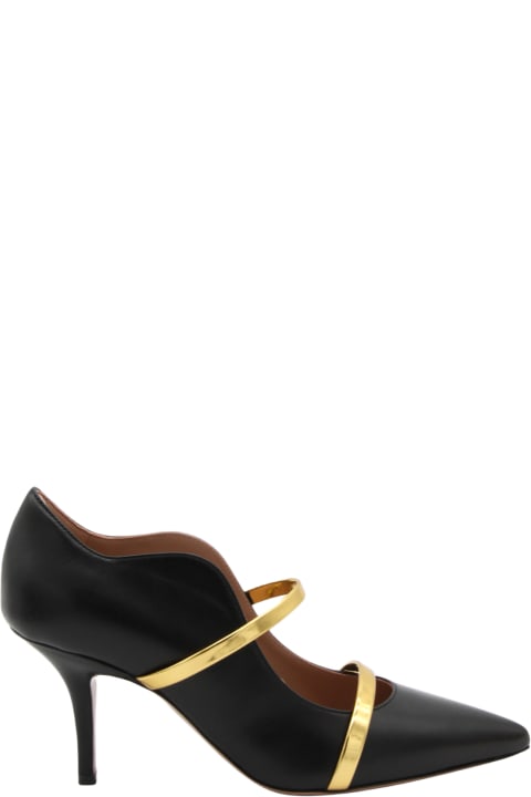 Malone Souliers High-Heeled Shoes for Women Malone Souliers Black And Gold Leather Maureen Pumps