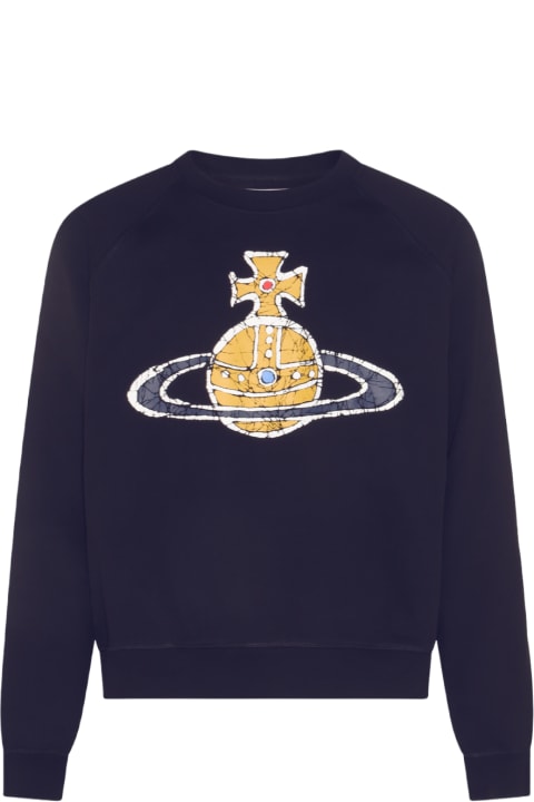 Vivienne Westwood Fleeces & Tracksuits for Men Vivienne Westwood Navy Blue Cotton Sweatshirt