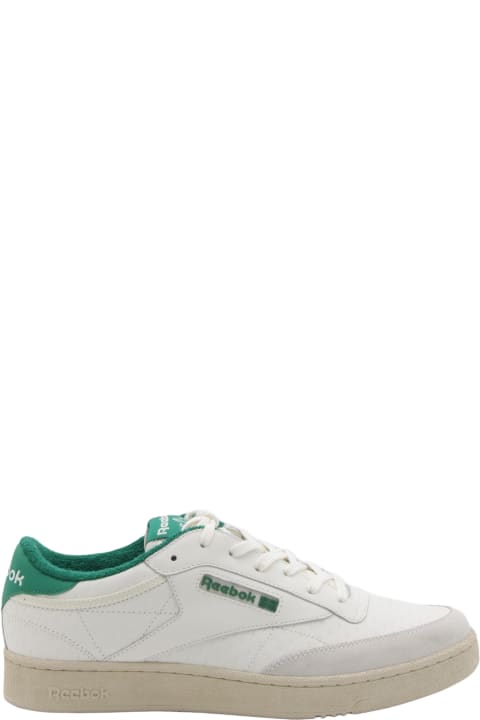 Reebok Sneakers for Men Reebok White And Green Leather Sneakers
