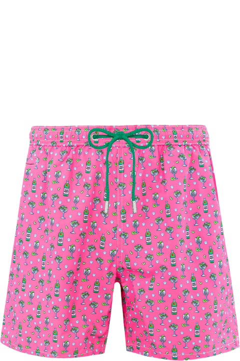 Homeware MC2 Saint Barth Man Lightweight Fabric Swim-shorts Lighting Micro Fantasy With Ice And Cocktail Print