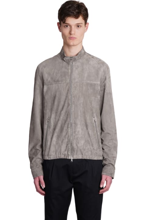 Low Brand Coats & Jackets for Men Low Brand Bomber In Grey Suede
