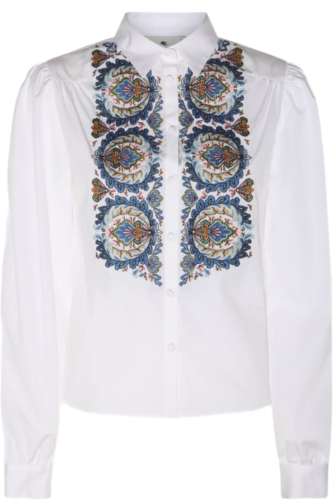 ウィメンズ新着アイテム Etro White Cotton Embroidered Shirt