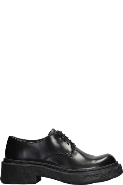 Camper Laced Shoes for Men Camper Vamonos Lace Up Shoes In Black Leather