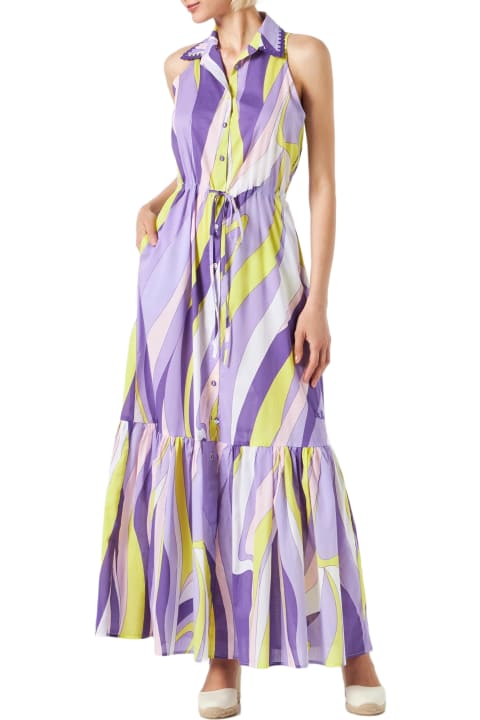 MC2 Saint Barth Dresses for Women MC2 Saint Barth Woman Halterneck Dress With Wave Print