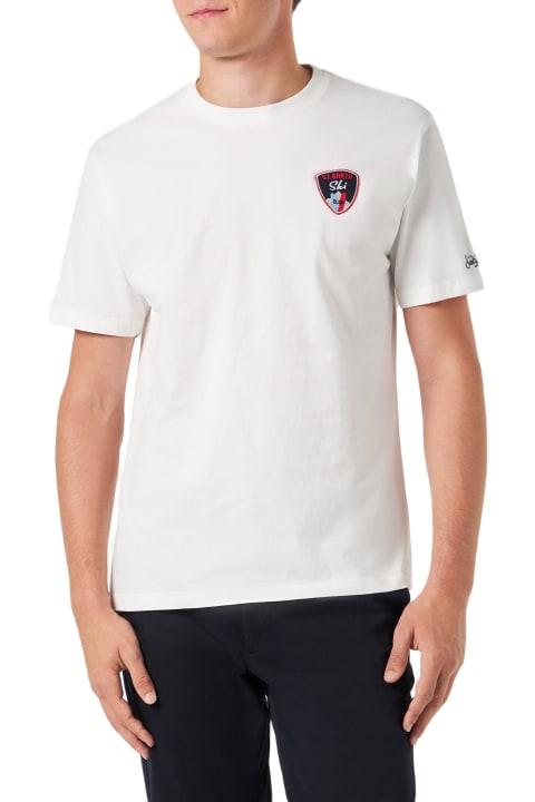 Homeware MC2 Saint Barth Man Heavy Cotton T-shirt With St. Barth Ski Patch