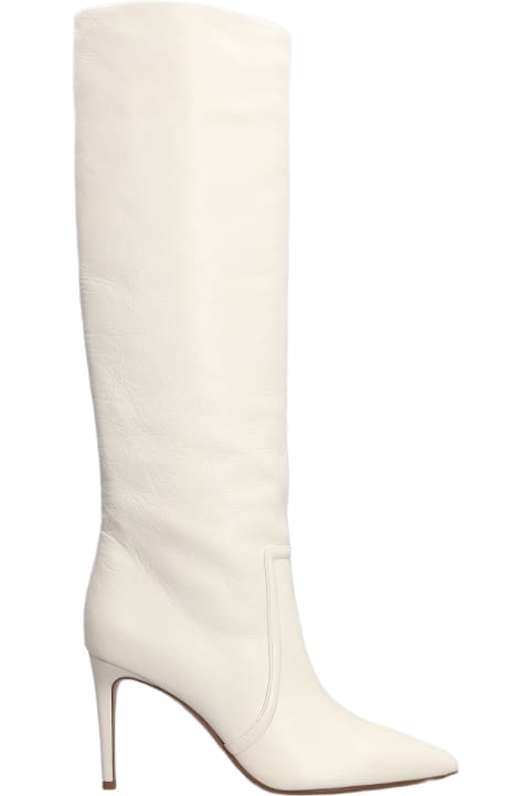 ウィメンズ新着アイテム Paris Texas High Heels Boots In White Leather