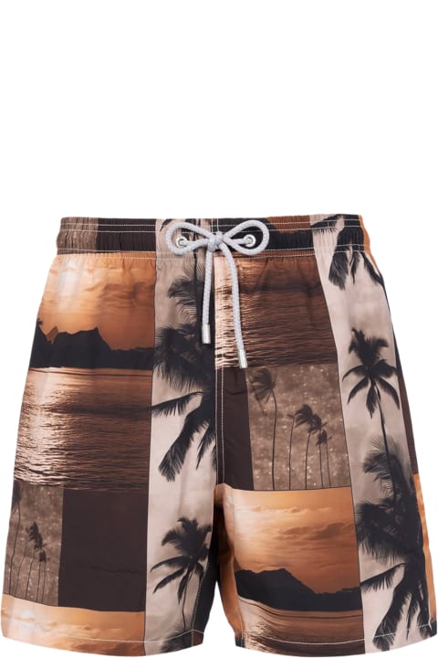 آخر صيحات الموضة من السيدات MC2 Saint Barth Man Mid-length Gustavia Swim-shorts With Photo Sunset Print | Ai Co-created Design By Rickdick - Powered By Red-eye
