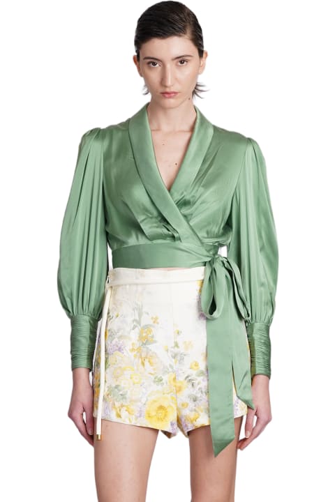 Fashion for Women Zimmermann Topwear In Green Silk